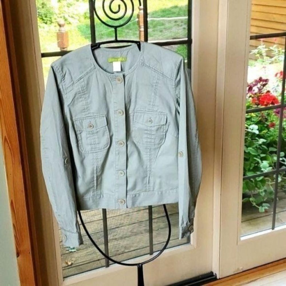 Sigrid Olsen Grey Button Down Long Sleeve Sz‎ 12 Jacket